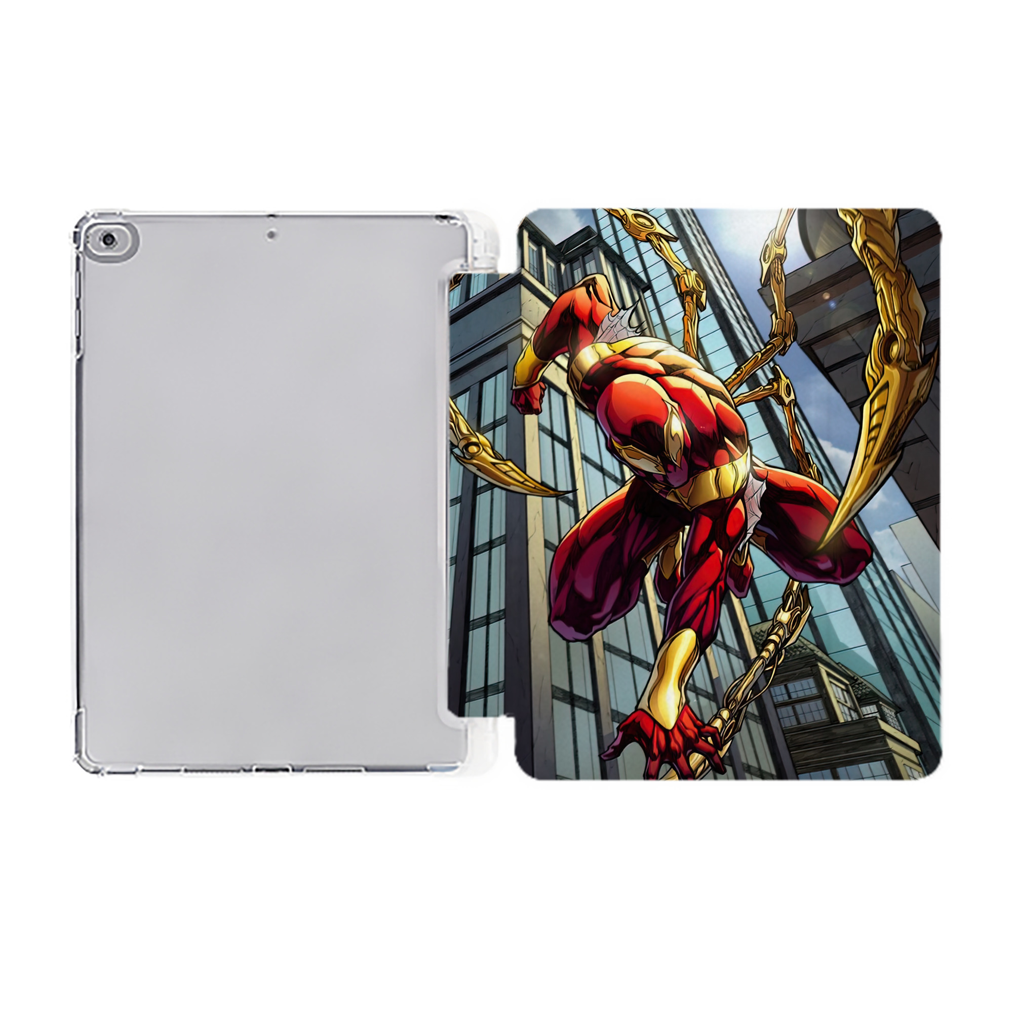 （画像用） Spider Man スパイダーマン IPad ケース ペン収納付き 三つ折りスタンド PUレザー×シリコン 対応機種9.5/10.5/10.9インチ